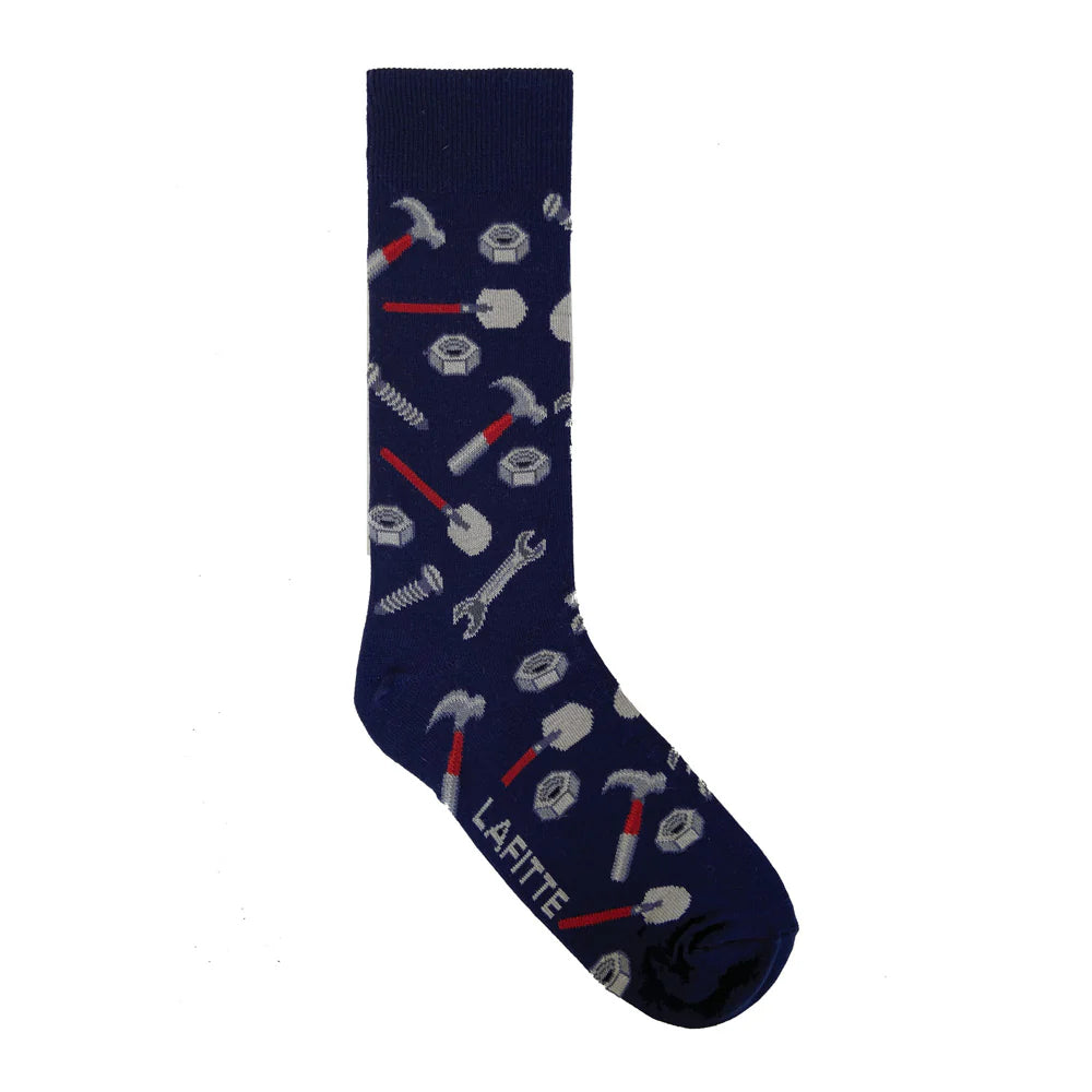 sock singles bold -  Fix It Men's Crew Socks in Navy - Aussie Made