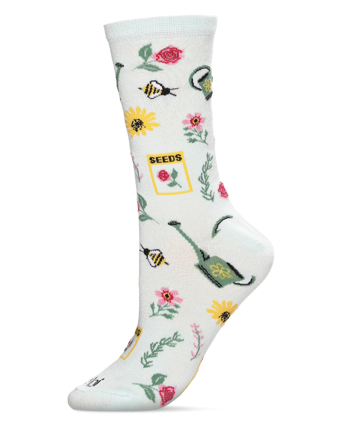 sock packaging organic -  Flower Garden Women's Bamboo Crew Socks