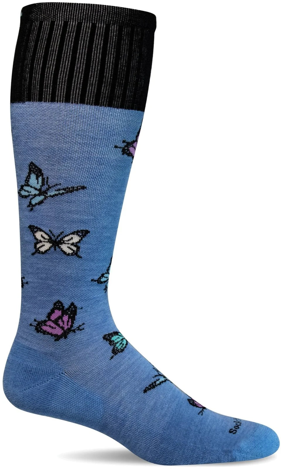 sock trends vintage -  Flutter Women's Bamboo/Merino Firm Graduated Compression Sock in Cornflower