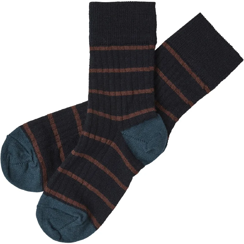 sock care organic -  FUB Dark Navy 2-pak Thin Stripe Socks