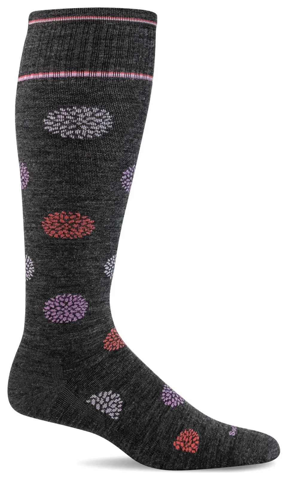 sock designs minimalist -  Full Bloom Women's Bamboo/Merino Moderate Graduated Compression Socks - Wide Calf Fit