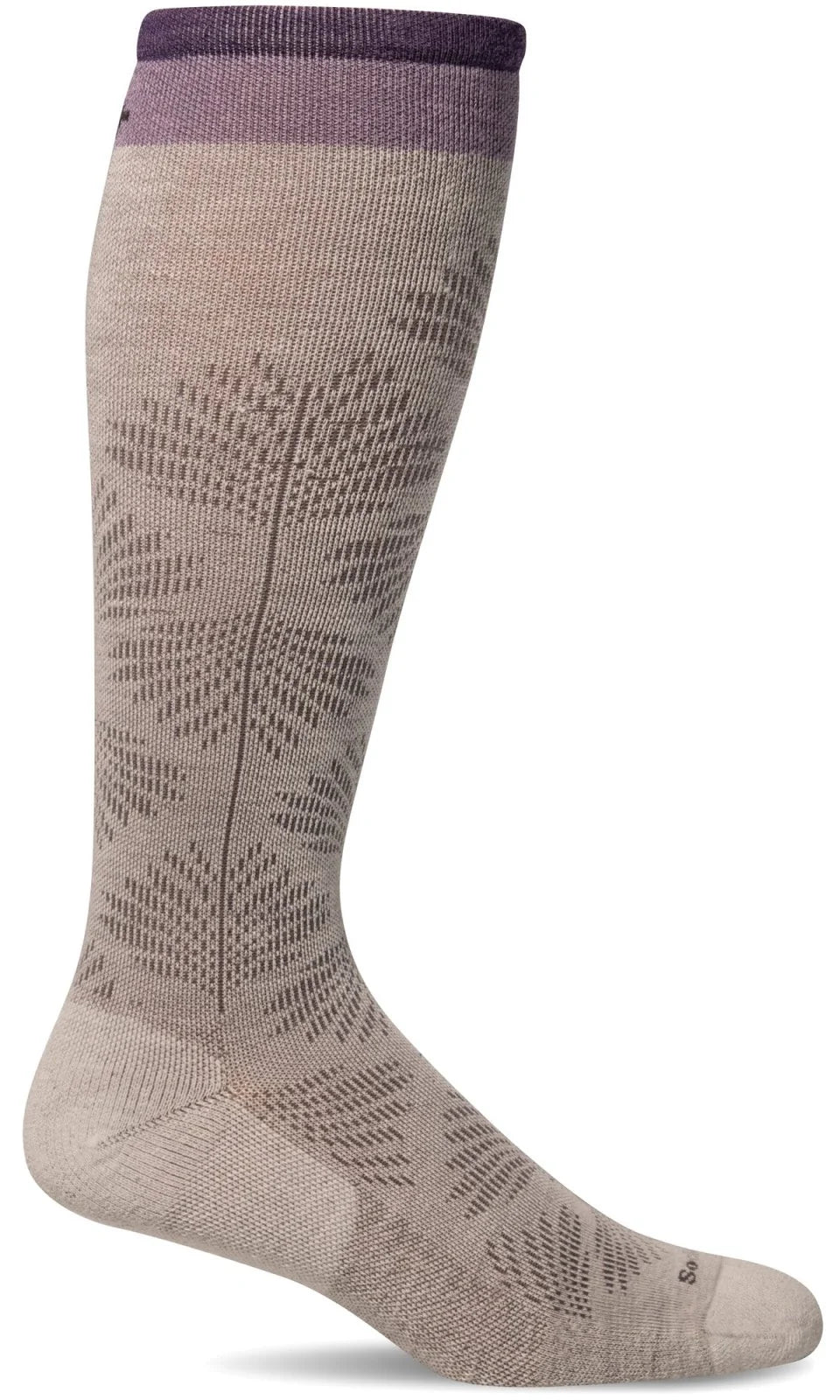 sock prices minimalist -  Full Floral Women's Bamboo/Merino Moderate Graduated Compression Socks in Natural - Wide Calf Fit