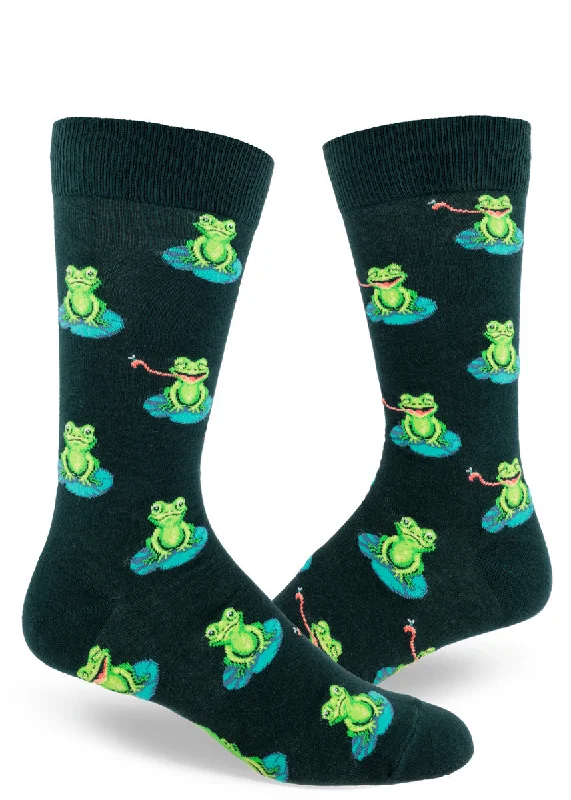 sock durability minimalist -  Funny Frog Mens Crew Socks