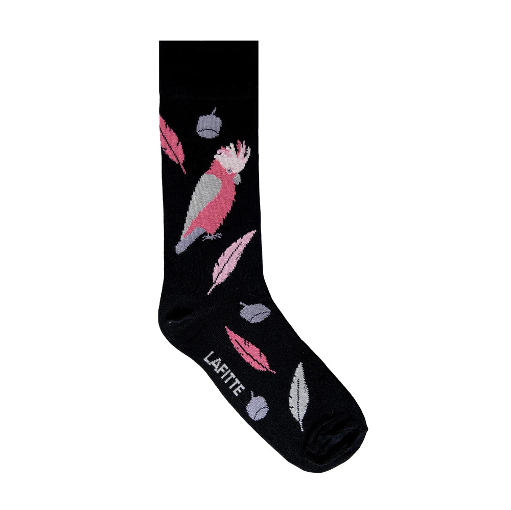 sock uses minimalist -  Galah Crew Socks in Black - Aussie Made