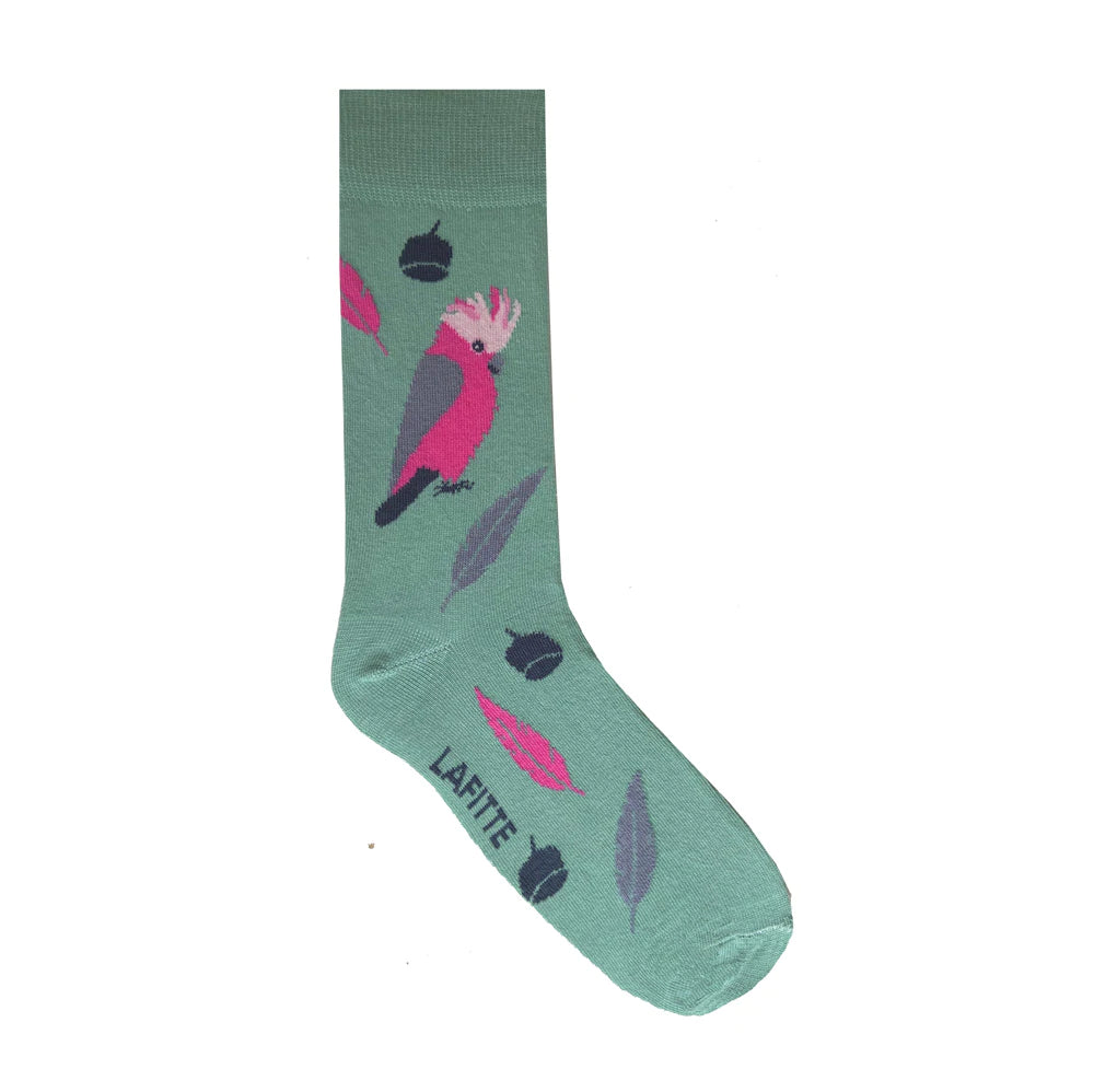 sock washing minimalist -  Galah Crew Socks in Green - Aussie Made