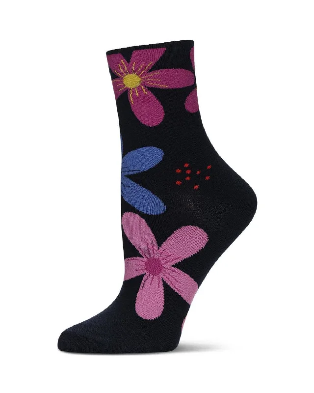 sock durability minimalist -  Memoi Garden Floral Crew