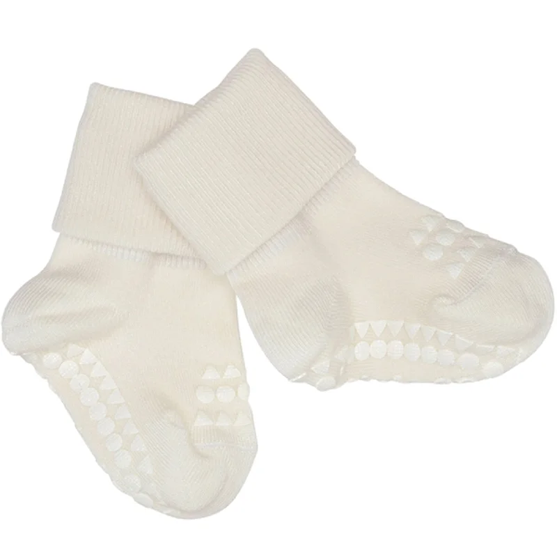 sock washing vintage -  GObabyGO Bamboo Strømper Antislip Offwhite