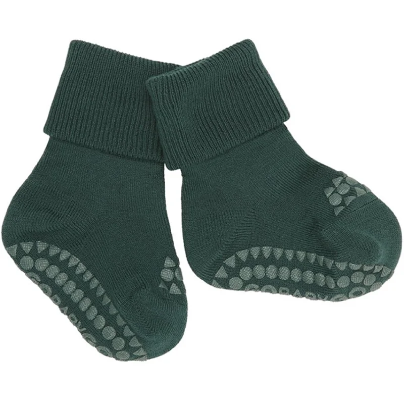 sock collections bold -  Gobabygo Wool Non-Slip Socks Forrest Green