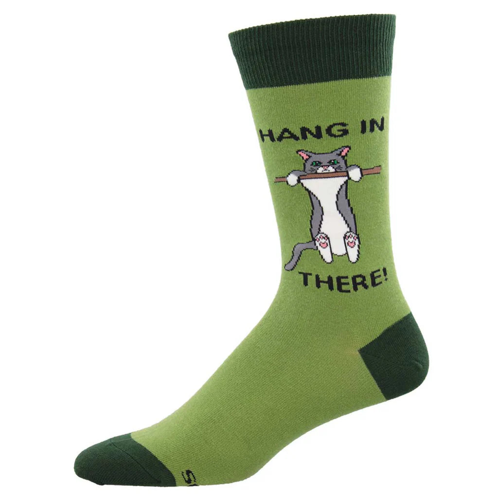 sock exchanges minimalist -  Hang in There Men's Crew Sock