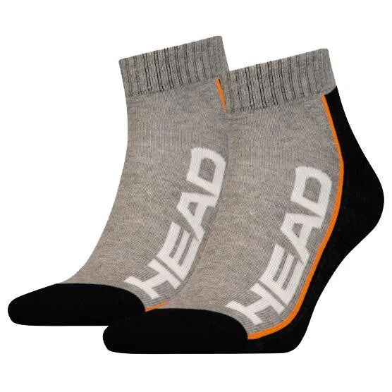 sock sizes organic -  Head Performance Sneaker Socks 2 Pack Black Grey