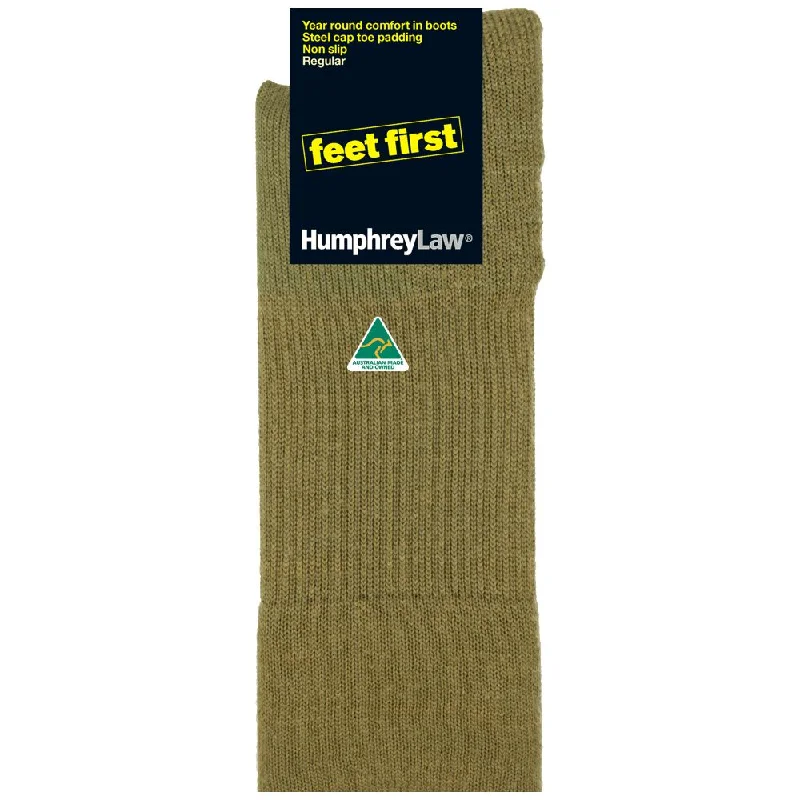 sock sizes bold -  Feet First Heavy Duty Wool Work Socks in Khaki - Aussie Made