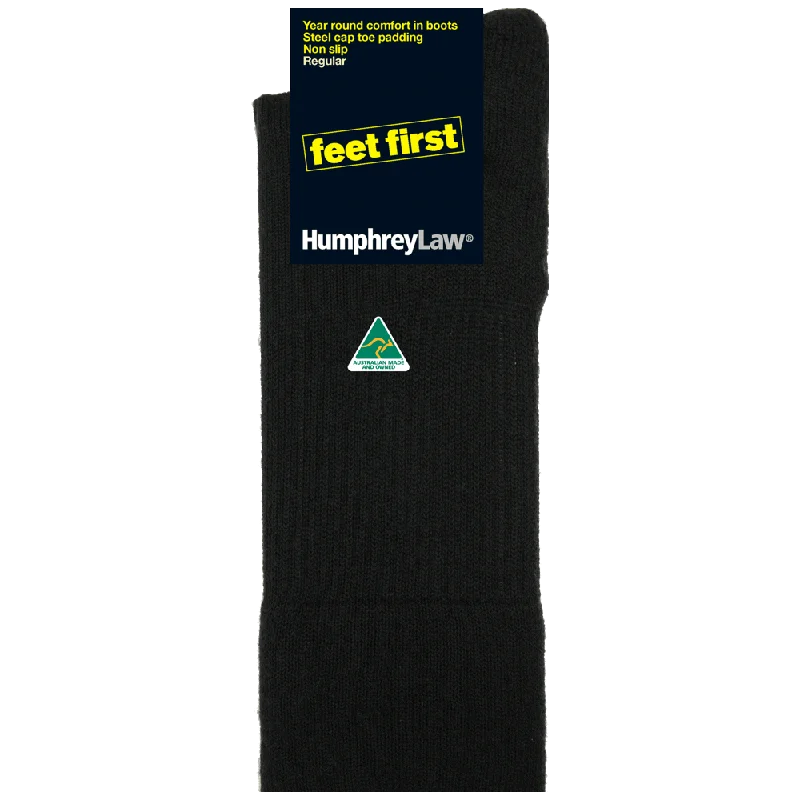 sock patterns bold -  Feet First Heavy Duty Wool Mix Work Socks in Black - Aussie Made