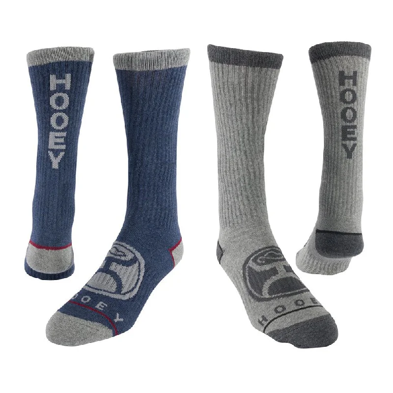 sock patterns minimalist -  Hooey Athletic Boot 2-Pack Navy/Dark Gray Socks