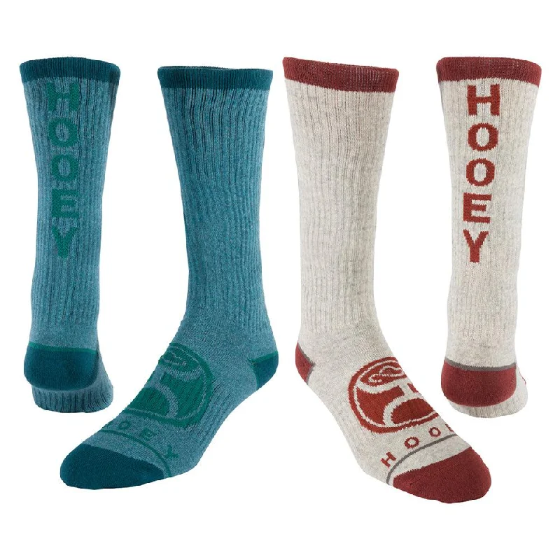 sock trends minimalist -  Hooey Athletic Boot 2-Pack Teal/Gray Socks