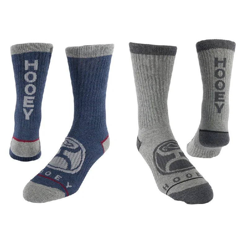 sock stock vintage -  Hooey Athletic Crew 2-Pack - Navy/Dark Gray Socks