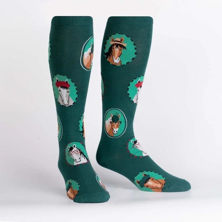 sock pairs vintage -  Horsing Around Knee High Sock in Extra Stretchy for Wide Calves