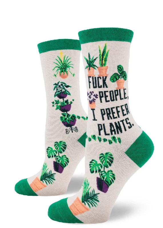 sock washing minimalist -  I Prefer Plants Women's Crew Sock