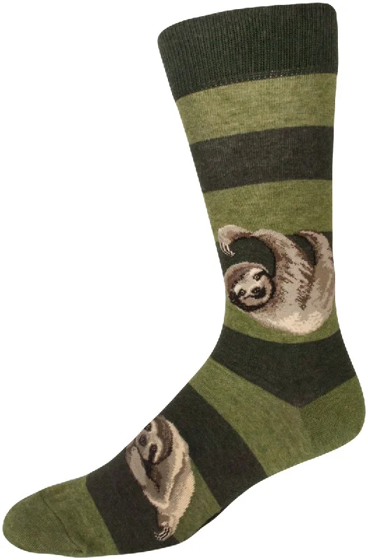 sock features organic -  Just Hanging to Meet You Mens Crew Socks in Heather Peat