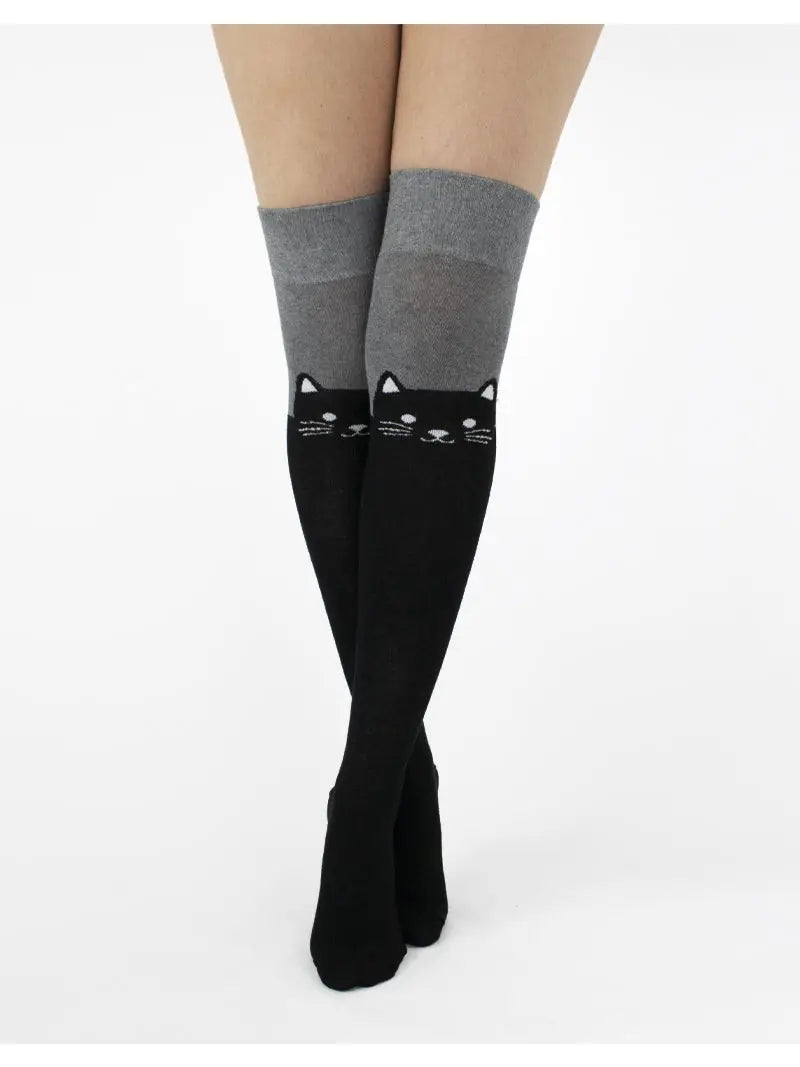 sock reviews vintage -  Kittycat Over The Knee Socks in Grey