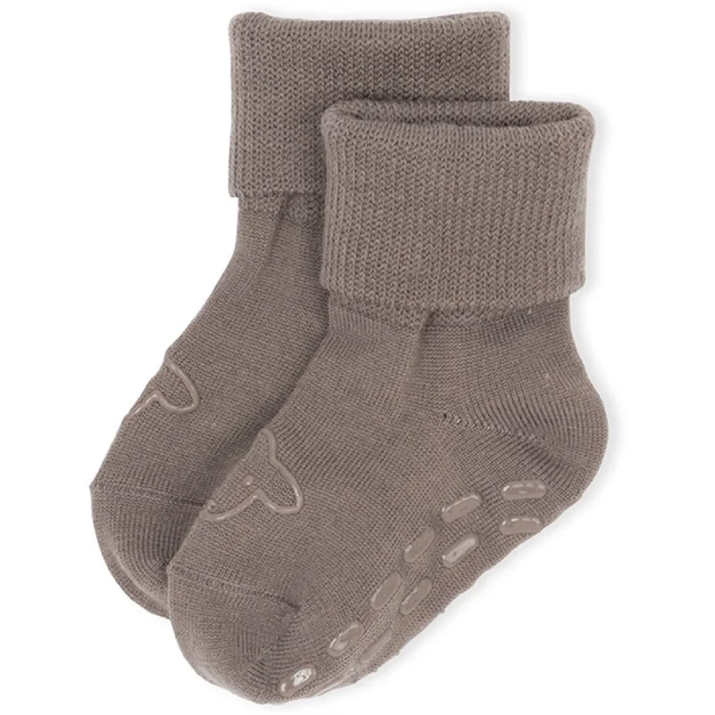 sock returns minimalist -  Lillelam Wool Socks Anti-Slip Brown