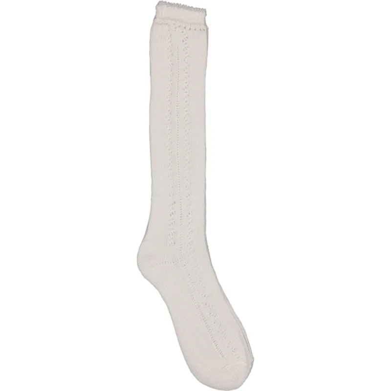 sock fashion bold -  MarMar Gentle White Pointelle Knee Socks