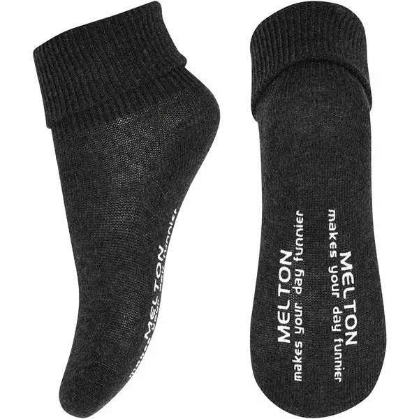 sock sizes vintage -  MELTON Cotton Anti-Slip Socks Dark Grey Melange