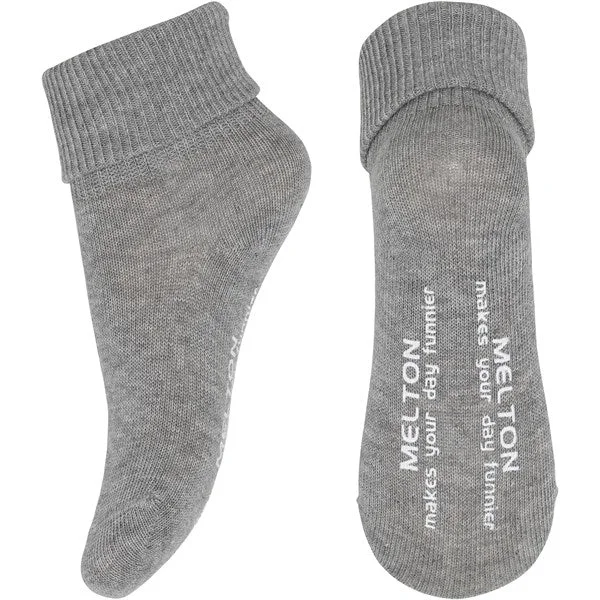 sock deals vintage -  MELTON Cotton Anti-Slip Socks Light Grey Melange