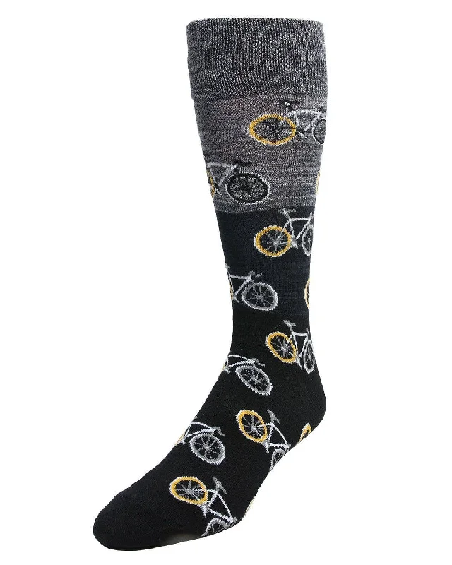 sock drying bold -  MeMoi Bicycles Patterned Men's Crew Sock