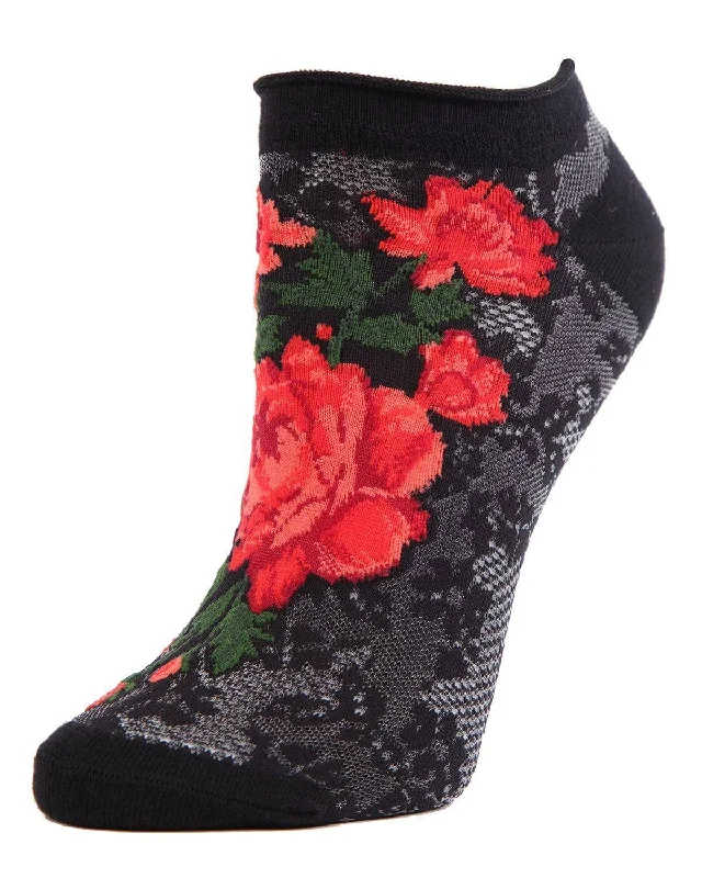 sock promotions organic -  MeMoi Love and Lace Low Cut Floral Socks