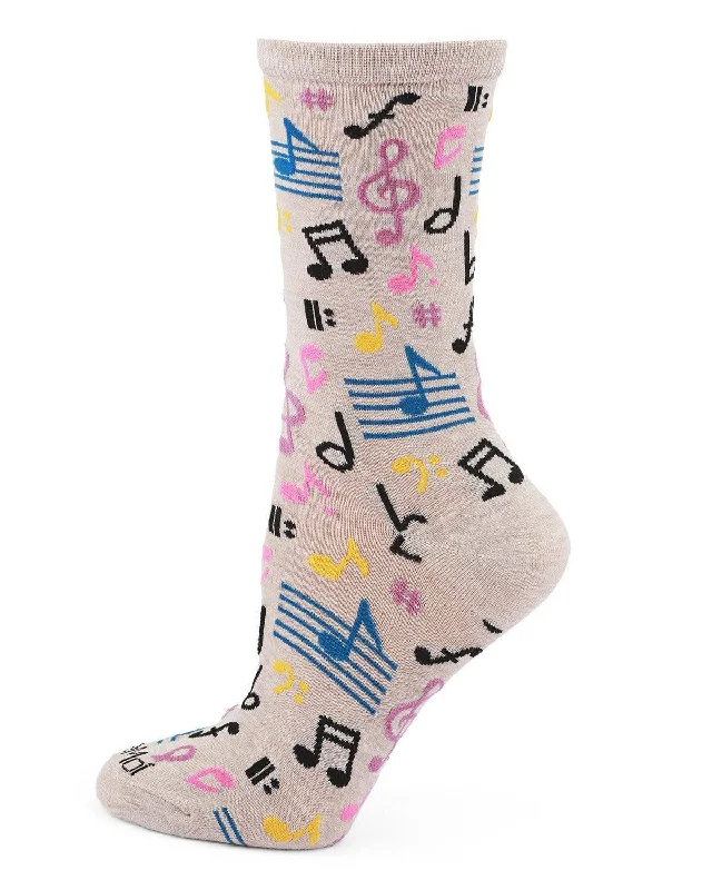 sock reviews organic -  MeMoi Musical Notes Bamboo Crew Sock