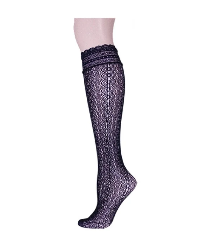 sock selection bold -  MeMoi Ornate Net Knee High Sock