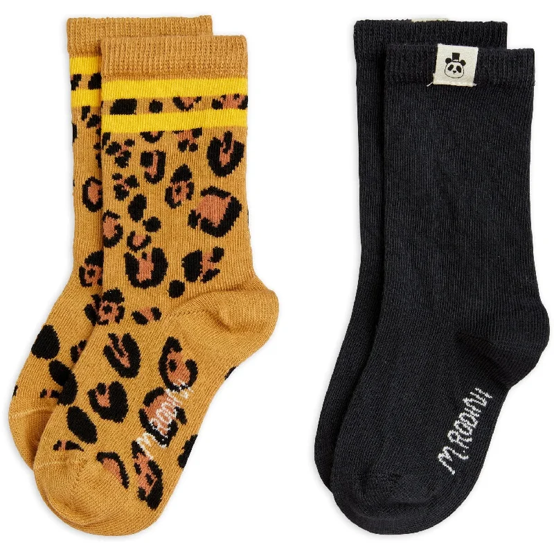 sock offers bold -  Mini Rodini Multi Basic Leopard 2-Pack Socks