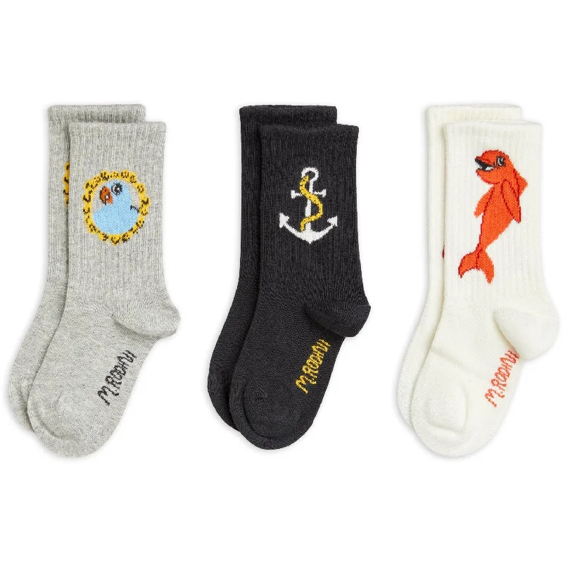 sock bundles bold -  Mini Rodini Multi Dolphin 3-Pack Socks