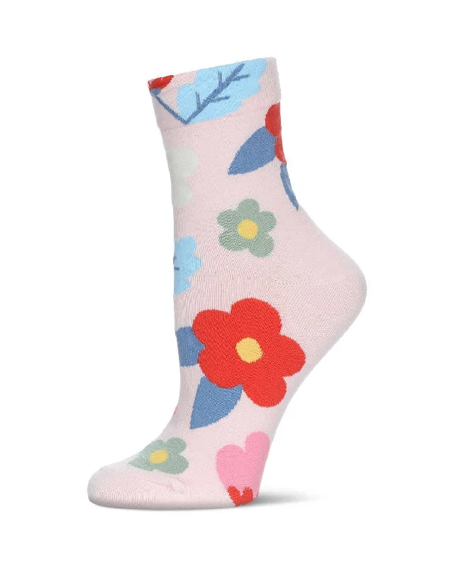 sock care minimalist -  Memoi Mod Floral Crew