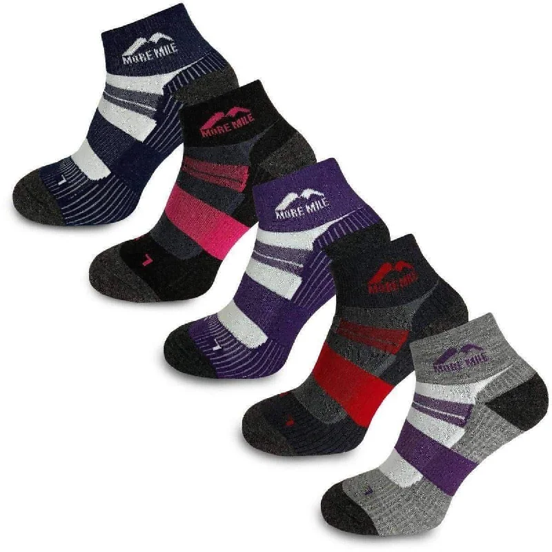 sock pairs organic -  More Mile Endurance 5 Pack Womens Running Socks