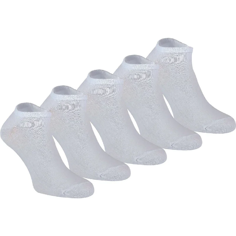 sock packaging minimalist -  More Mile Everyday 5 Pack Womens Essential Trainer Liner Socks - White