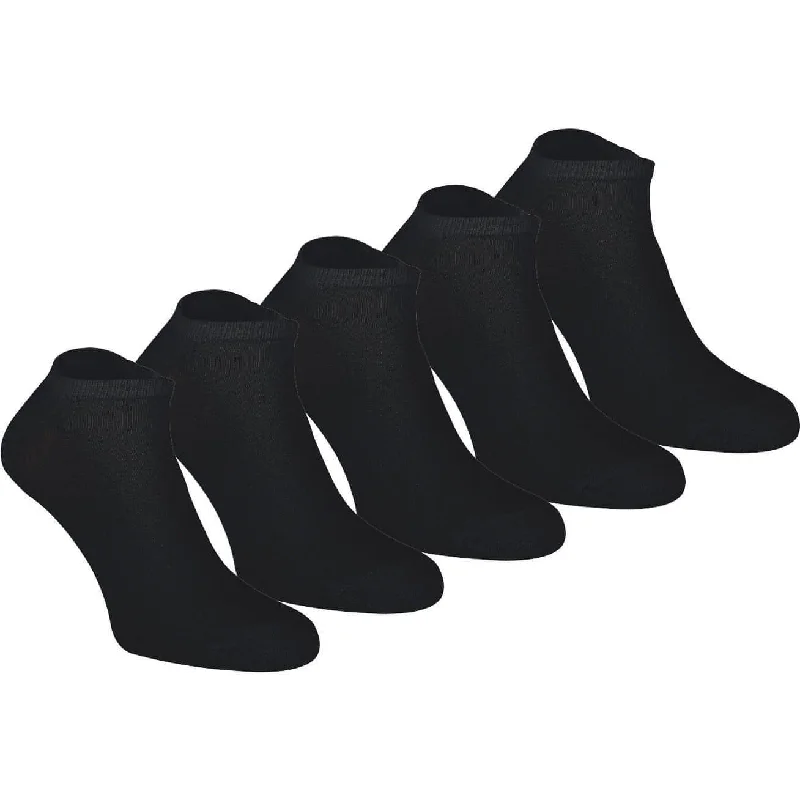 sock refunds bold -  More Mile Everyday 5 Pack Womens Essential Trainer Liner Socks - Black