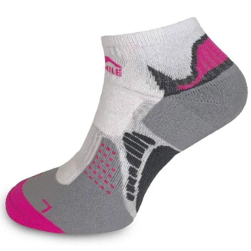 sock features organic -  More Mile San Diego Running Socks - White