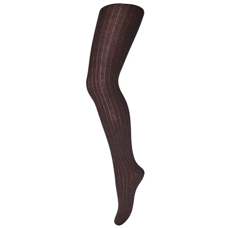 sock brands vintage -  MP 128 Wool Rib Tights 541 Dark Brown