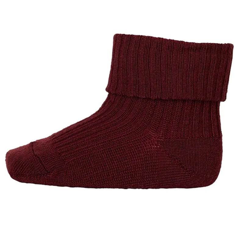 sock reviews minimalist -  MP 589 Wool Socks Rib 1451 Wine Red