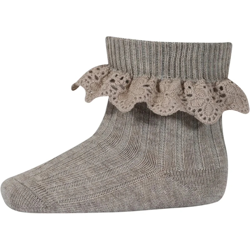 sock drying minimalist -  MP 59045 Lea Lace Socks Light Brown Melange