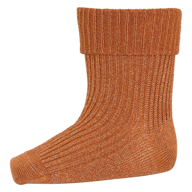 sock brands organic -  MP 59046 Viscose/Bamboo Ida Glitter Socks 102 Rust