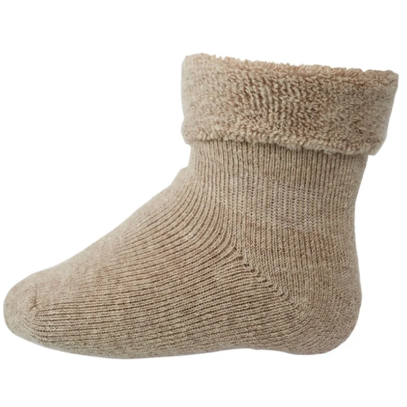 sock patterns minimalist -  MP 709 Cotton Terry 489 Light Brown Melange