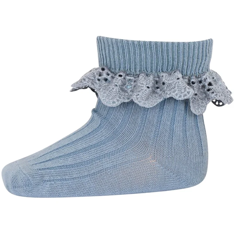 sock benefits organic -  MP Danmark 57054 Lisa Lace Socks 1468 Dusty Blue