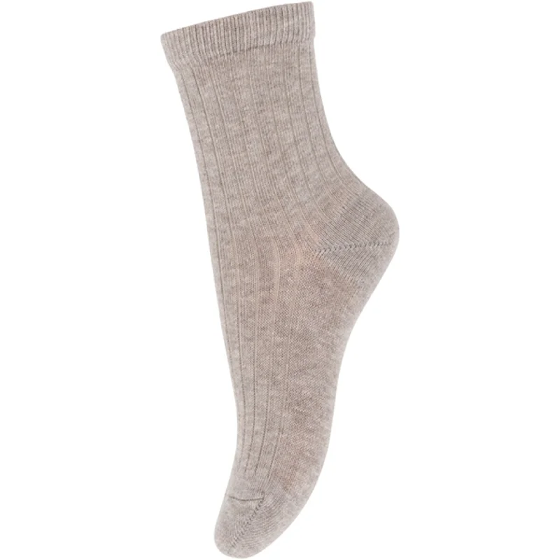 sock sales organic -  MP Danmark 7080 Cotton Rib Socks 489 Light Brown Melange