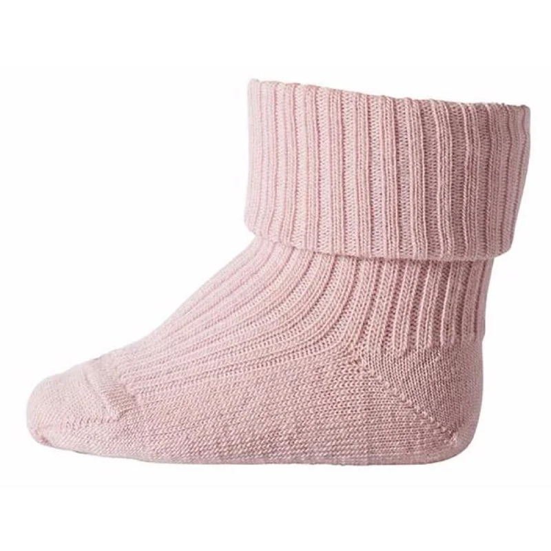 sock features vintage -  MP Wool Socks Rib Dusty Pink