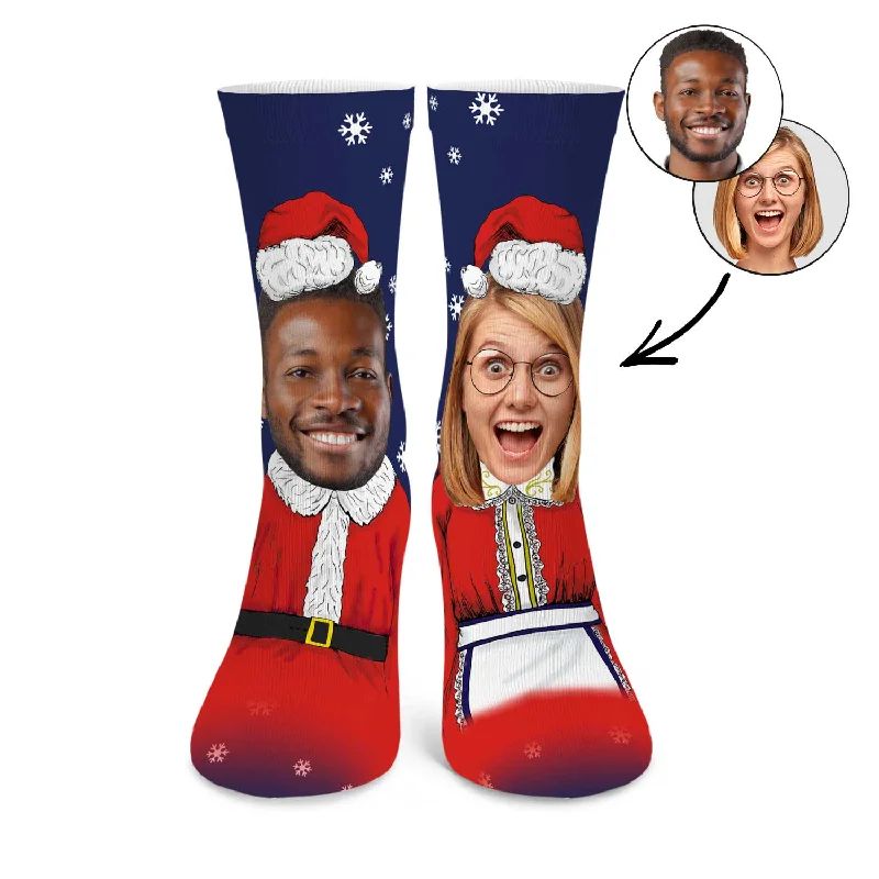 sock returns vintage -  Mr & Mrs Claus Socks