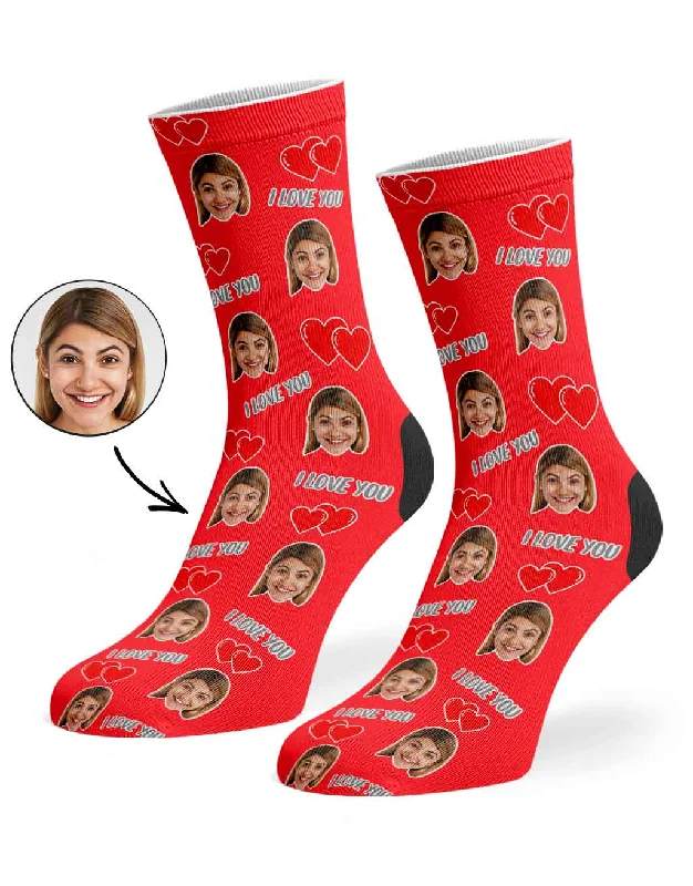 sock shipping bold -  I Love You Valentines Day Socks