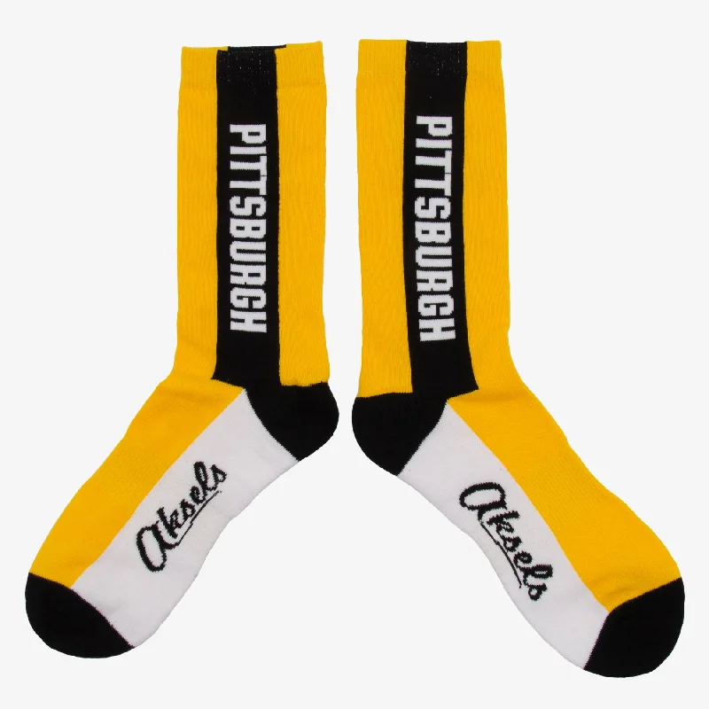 sock ratings vintage -  Pittsburgh Black and Yellow Socks