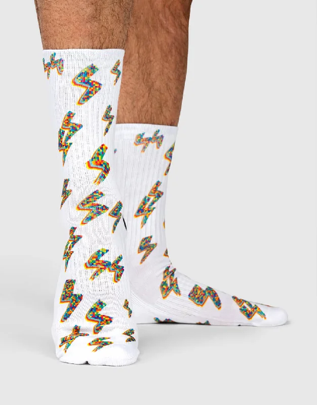 sock pairs minimalist -  Pixel Bolt Socks